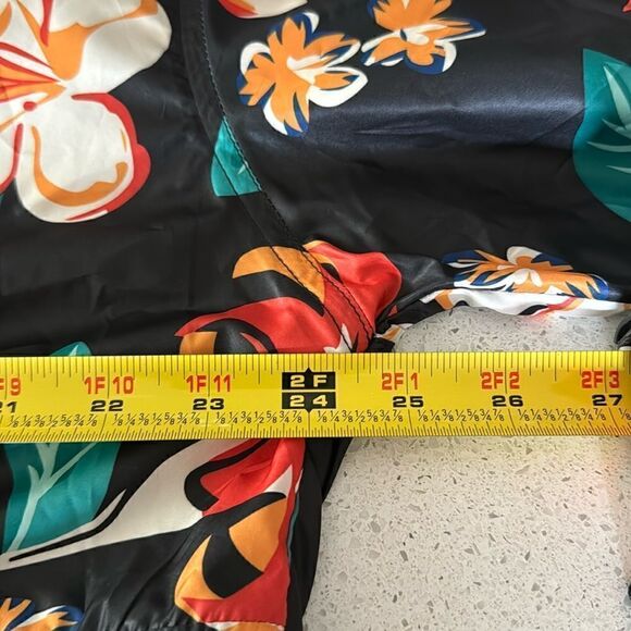 NWOT Zara Rain Jacket Floral Hooded Zip up Pocket Beachy Tropical Lightweight - Picture 6 of 17